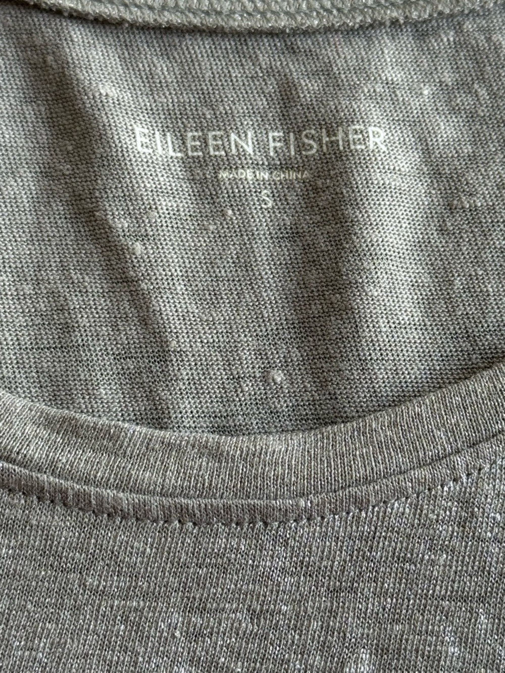 Eileen Fisher 100% Linen Metallic Silver Shimmer Tank Top Womens SMALL - Picture 3 of 7